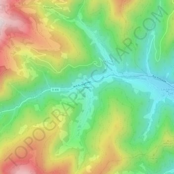 Topografische kaart Sengern, hoogte, reliëf