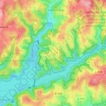 Topografische kaart Unterberg, hoogte, reliëf