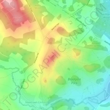 Topografische kaart Old John, hoogte, reliëf