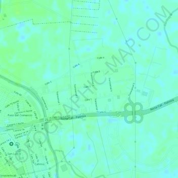Topografische kaart La Dolores, hoogte, reliëf