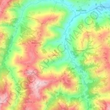 Topografische kaart Ciarlotti, hoogte, reliëf