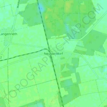 Topografische kaart Neuburxdorf, hoogte, reliëf