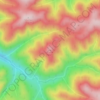 Topografische kaart Lohia, hoogte, reliëf