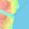 Topografische kaart Porto Seguro, hoogte, reliëf