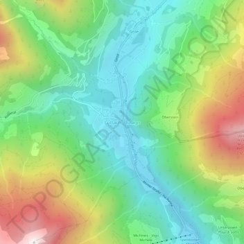 Topografische kaart Luttach - Lutago, hoogte, reliëf