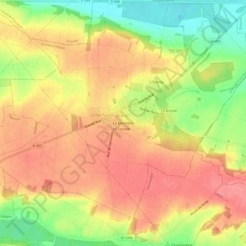 Topografische kaart La Marnière, hoogte, reliëf