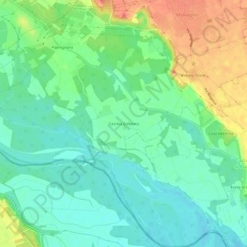 Topografische kaart Cascina Gallarata, hoogte, reliëf