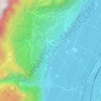 Topografische kaart Entiklar - Niclara, hoogte, reliëf