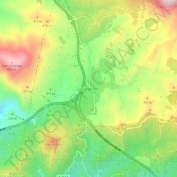Topografische kaart La Gorgoracha, hoogte, reliëf