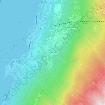 Topografische kaart Calchere, hoogte, reliëf