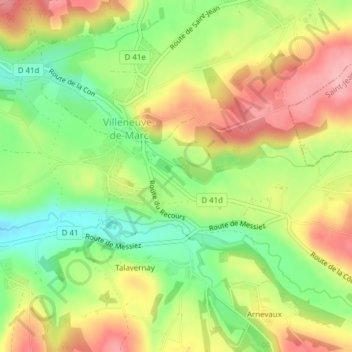 Topografische kaart Valaise, hoogte, reliëf