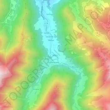 Topografische kaart Stillom, hoogte, reliëf