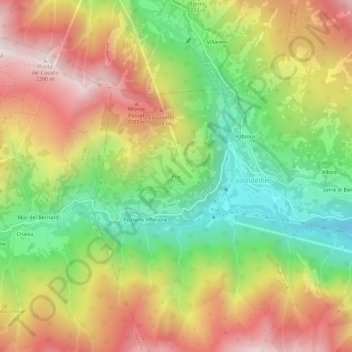 Topografische kaart Puy, hoogte, reliëf