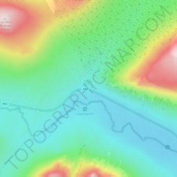Topografische kaart Altnafeadh, hoogte, reliëf