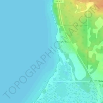 Topografische kaart Balsam Bay, hoogte, reliëf
