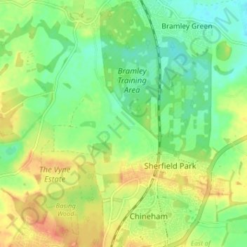 Topografische kaart Cufaude, hoogte, reliëf
