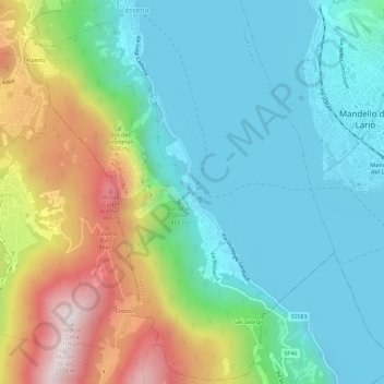 Topografische kaart Onno, hoogte, reliëf