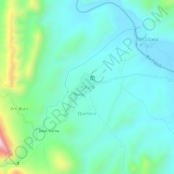 Topografische kaart Potolo, hoogte, reliëf