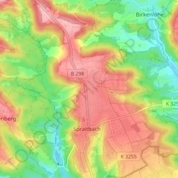 Topografische kaart Vorderlintal, hoogte, reliëf