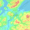 Topografische kaart Derry/Londonderry, hoogte, reliëf