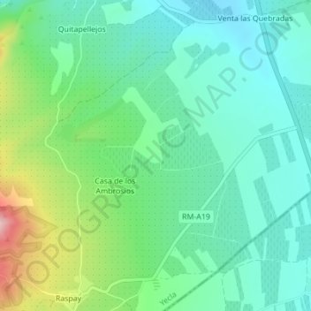 Topografische kaart Los Ambrosios, hoogte, reliëf