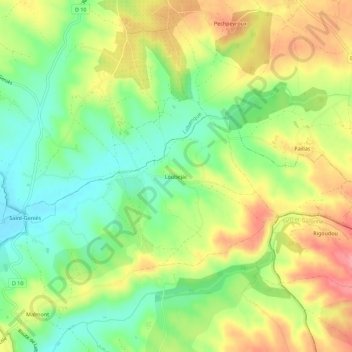 Topografische kaart Loubejac, hoogte, reliëf