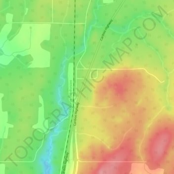 Topografische kaart Red Rock, hoogte, reliëf