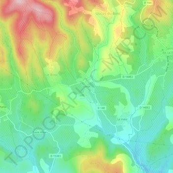 Topografische kaart Loiras, hoogte, reliëf