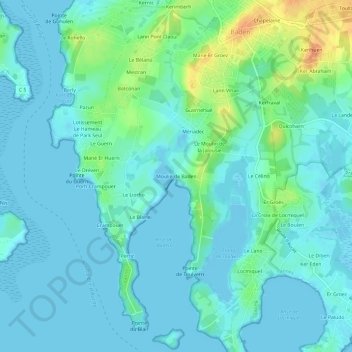 Topografische kaart Moulin de Baden, hoogte, reliëf