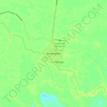 Topografische kaart Arismendi, hoogte, reliëf