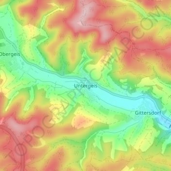 Topografische kaart Untergeis, hoogte, reliëf