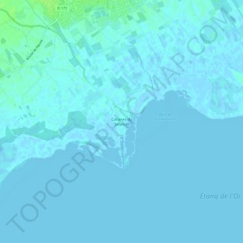 Topografische kaart Cabanes du Salaison, hoogte, reliëf