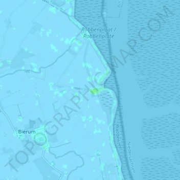 Topografische kaart Hoogwatum, hoogte, reliëf