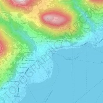 Topografische kaart Gravedona, hoogte, reliëf