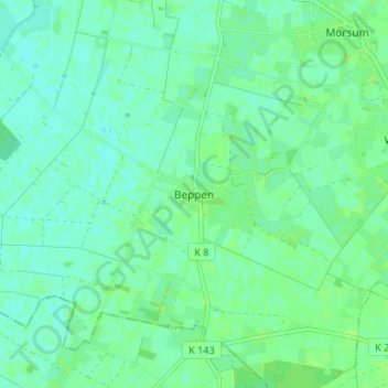 Topografische kaart Beppen, hoogte, reliëf