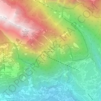Topografische kaart Muthöfe, hoogte, reliëf
