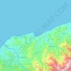 Topografische kaart Rize, hoogte, reliëf