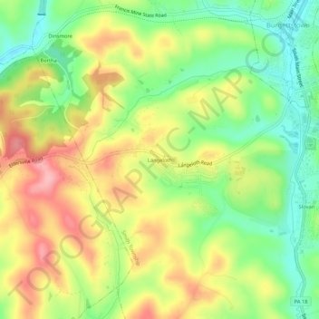 Topografische kaart Langeloth, hoogte, reliëf