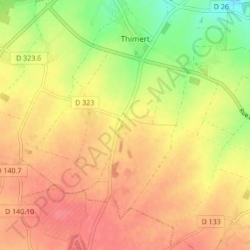 Topografische kaart Le Petit Hanche, hoogte, reliëf