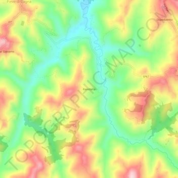 Topografische kaart Rancitella, hoogte, reliëf