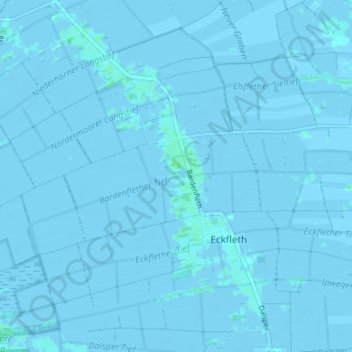 Topografische kaart Bardenfleth, hoogte, reliëf