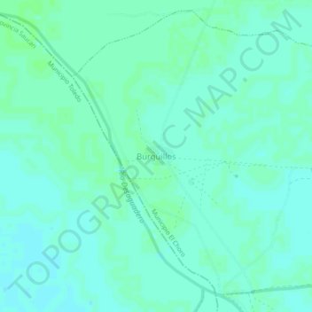 Topografische kaart Burguillos, hoogte, reliëf