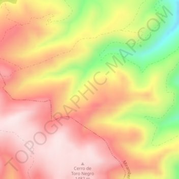 Topografische kaart Rafel, hoogte, reliëf
