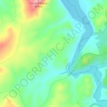 Topografische kaart El Físico, hoogte, reliëf