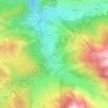 Topografische kaart Gotty, hoogte, reliëf