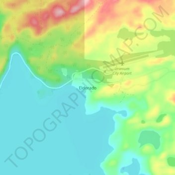 Topografische kaart Eldorado, hoogte, reliëf