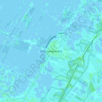 Topografische kaart Schoonrewoerd, hoogte, reliëf