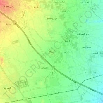 Topografische kaart Shabaa, hoogte, reliëf