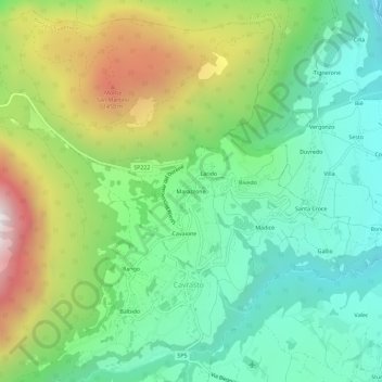Topografische kaart Marazzone, hoogte, reliëf