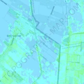 Topografische kaart De Lethe, hoogte, reliëf